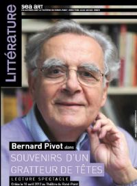 Bernard Pivot - Souvenirs d'un gratteur de têtes. Le mardi 30 septembre 2014 à Cosne-cours-sur-Loire. Nievre.  20H00
